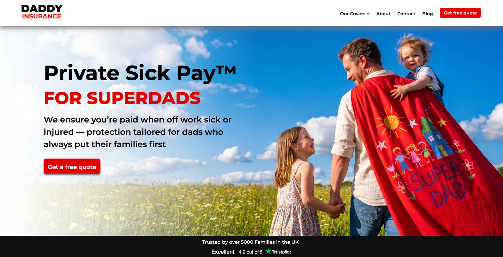Daddy Insurance website design